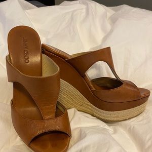 Jimmy Choo T Strap Wedges